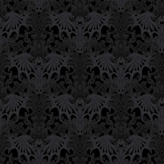 Color Principle, Henry Glass Fabrics, Cotton, Quilting Cotton, Sewing Fabrics, Halloween Fabrics, Spooky, Candy Corn , Dracula, Witches, bats, skeletons, Trick or Treat, This is Halloween, Bat Wing Damask