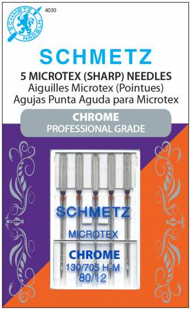 Chrome Microtex Schmetz Needle 5 ct, Size 80/12