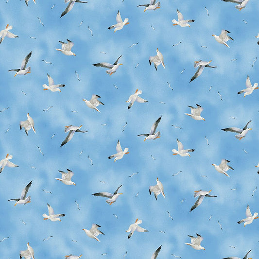 Beach Cotton Fabric Collection, Beach, tossed seashells, tossed flowers, tossed bicycles, tossed seagulls, sand, beach chairs, and all over coral, Sandcastles Take Me to the Beach, Barb Tourtillotte, Henry Glass Fabrics Cotton, Quilting Cotton, Beachcomber,