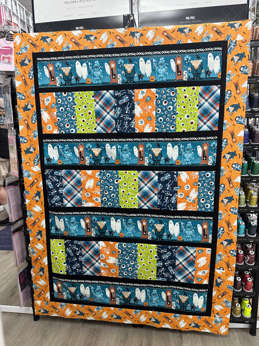Welcome Foolish Halloween Quilt Kit - Glow in the Dark Fabrics | Beginner Friendly | 46" x 63"