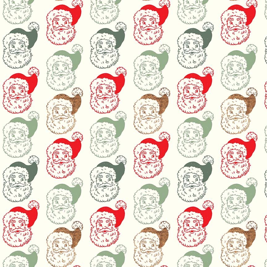 Cotton Fabric, Quilting Cotton, Studio e fabrics, Quilt shop fabrics, Vintage Whisper for Santa, Merry Christmas Fabrics, Lucie Crovatto, Vintage Christmas, Quilting Cottons at Boxer Craft House,