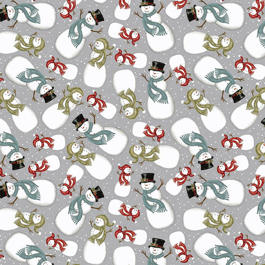 Snowman's Dream Cotton Fabric Line, Studio e fabrics, Snowman, Winter time, Cotton fabrics, Quilting Cotton, Sharla Fults, Cotton fabrics at Boxer Craft House, Tossed Snowmen