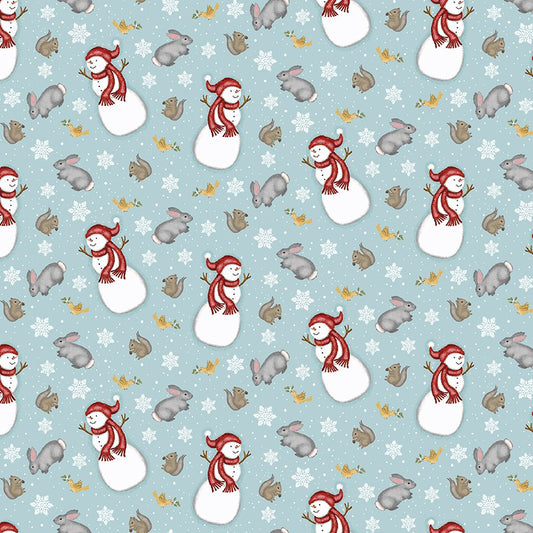 Snowman's Dream Cotton Fabric Line, Studio e fabrics, Snowman, Winter time, Cotton fabrics, Quilting Cotton, Sharla Fults, Cotton fabrics at Boxer Craft House, Tossed Bunnies