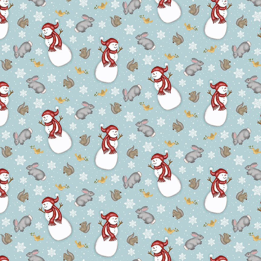 Snowman's Dream Cotton Fabric Line, Studio e fabrics, Snowman, Winter time, Cotton fabrics, Quilting Cotton, Sharla Fults, Cotton fabrics at Boxer Craft House, Tossed Bunnies