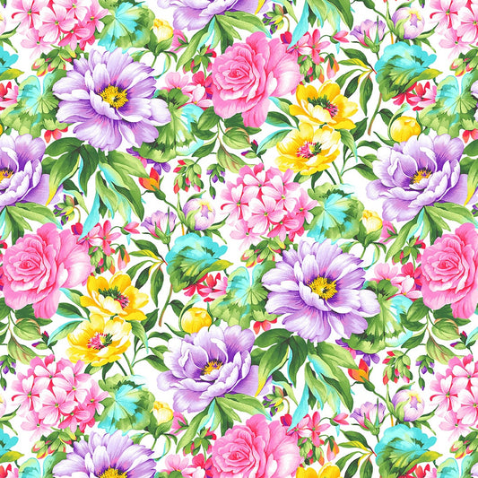 Splendid Path Large Floral HALF YARD