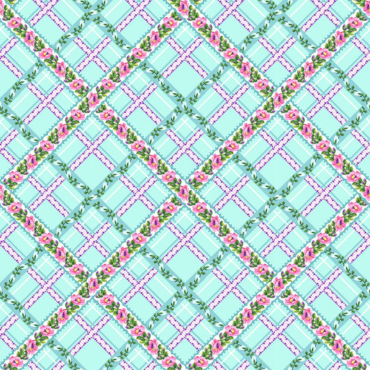 Splendid Path - Floral Lattice HALF YARD