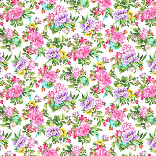 Splendid Path - Tossed Floral HALF YARD