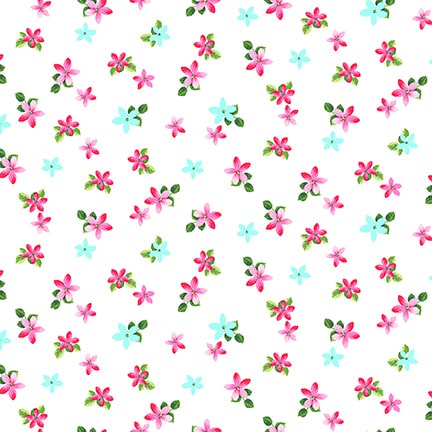 Splendid Path - Ditsy Floral White HALF YARD