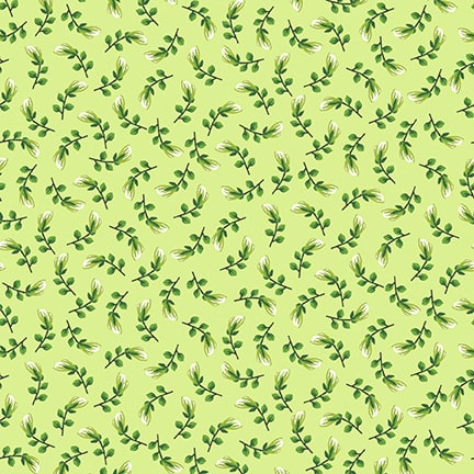 Splendid Path - Ditsy Leaf Lime HALF YARD