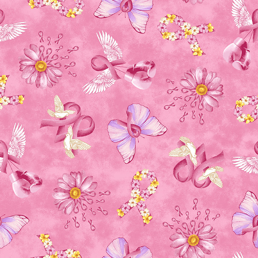 Pink Power - Tossed Motifs