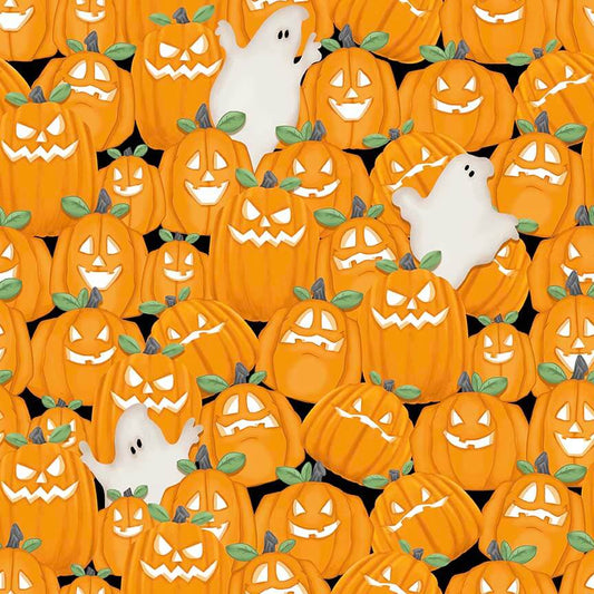 Shelly Comiskey of Simply Shelly Designs, Halloween Fabric, Cotton Fabric, Trick or Treat, This is Halloween, Night of Olde Salem Fabrics, Glow in the dark fabric, Quilters Cotton, Henry Glass Fabric , Spooky Characters, Black cats, Witch's hat, Witches hat, Haunted Houses, Double double toil and trouble, Glow Packed Pumpkins, 799G-33