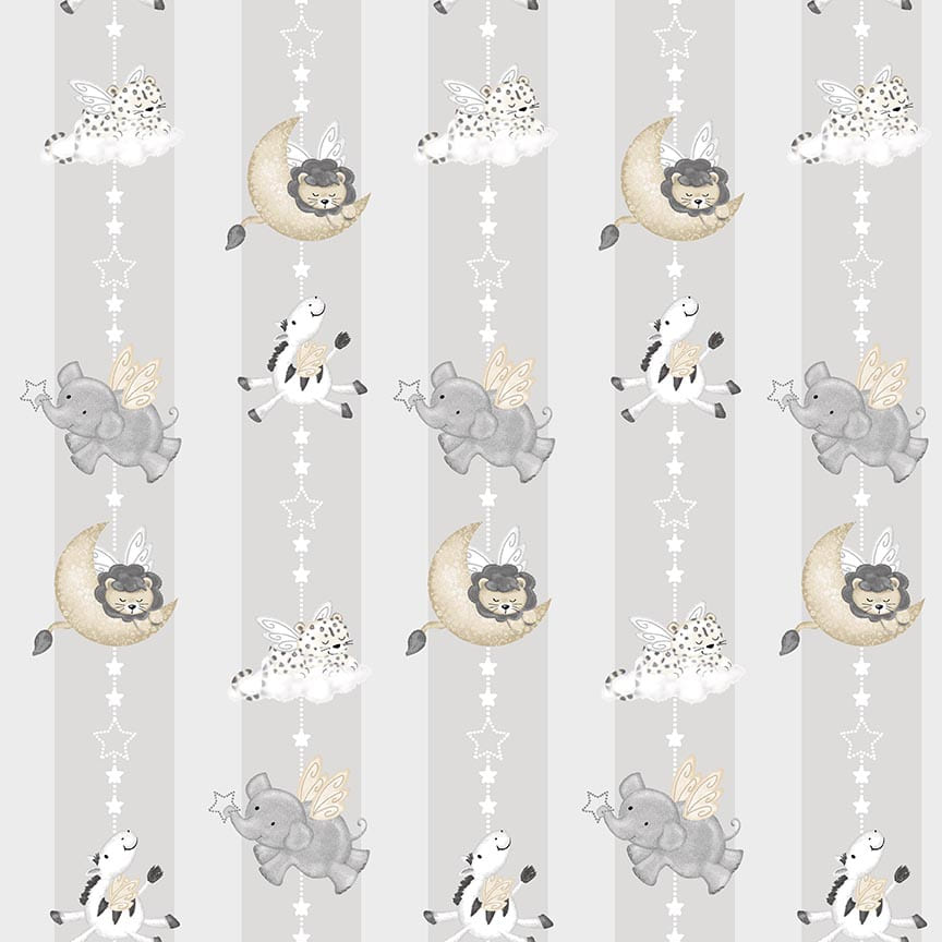 Moonlit Dreams Minky - Animals Stripe