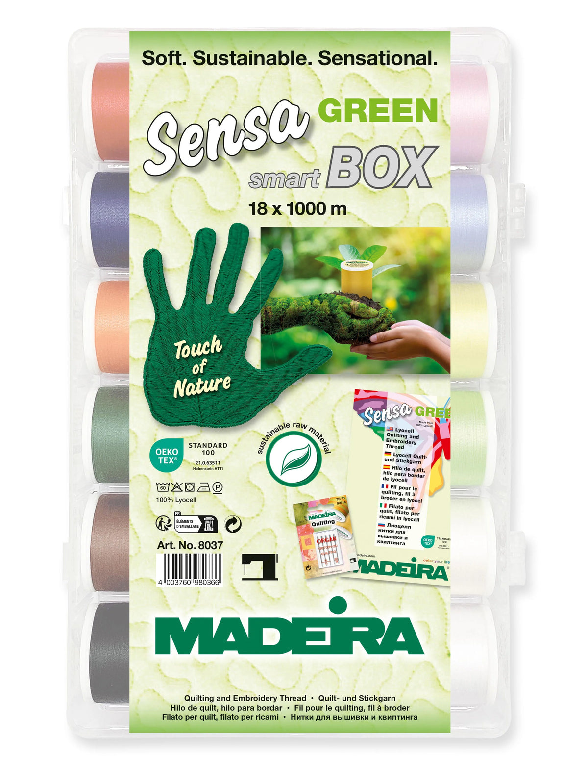 Sensa Green 40 – Assortment Box, 1100-yard (1000m) Spools, 18 Colors