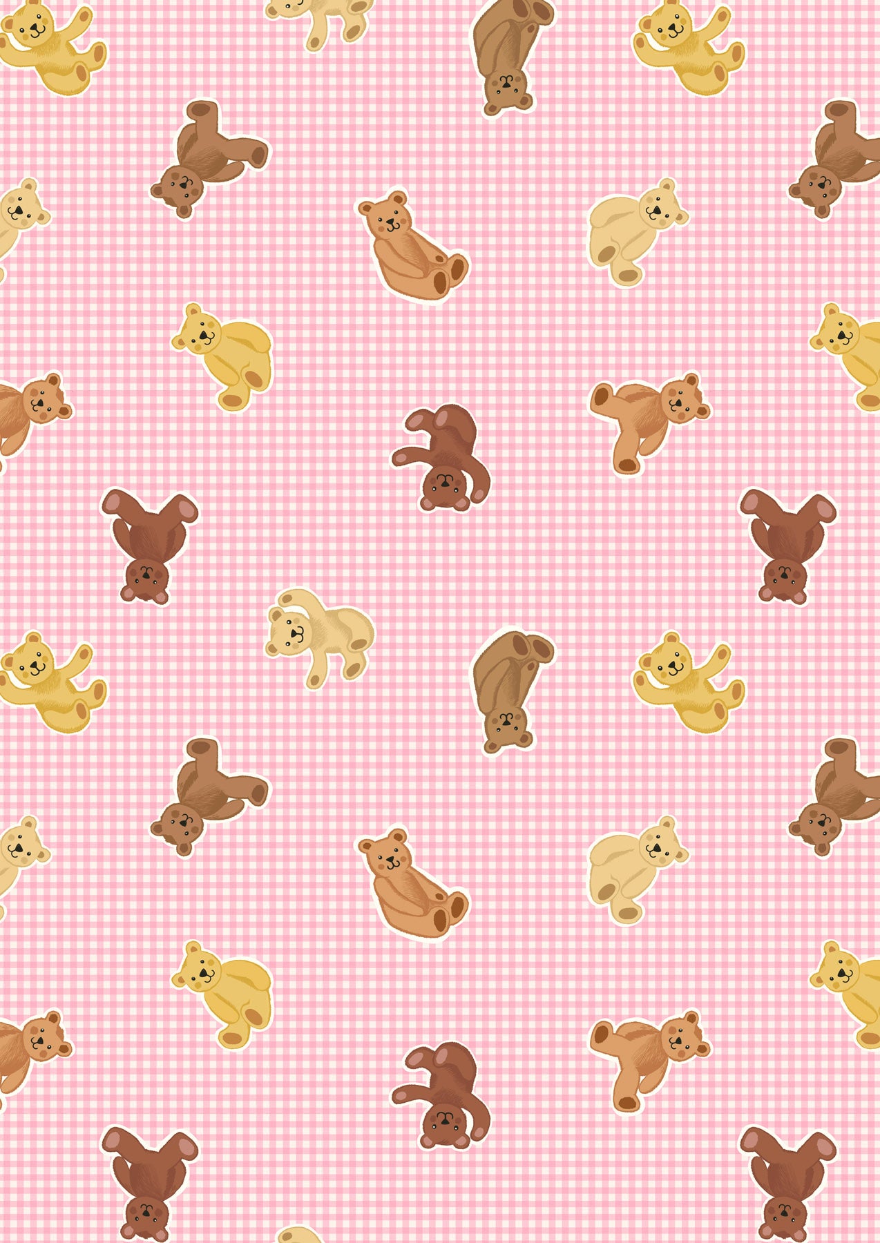 Teddy Bears Picnic - Teddy Bears on Pink Gingham