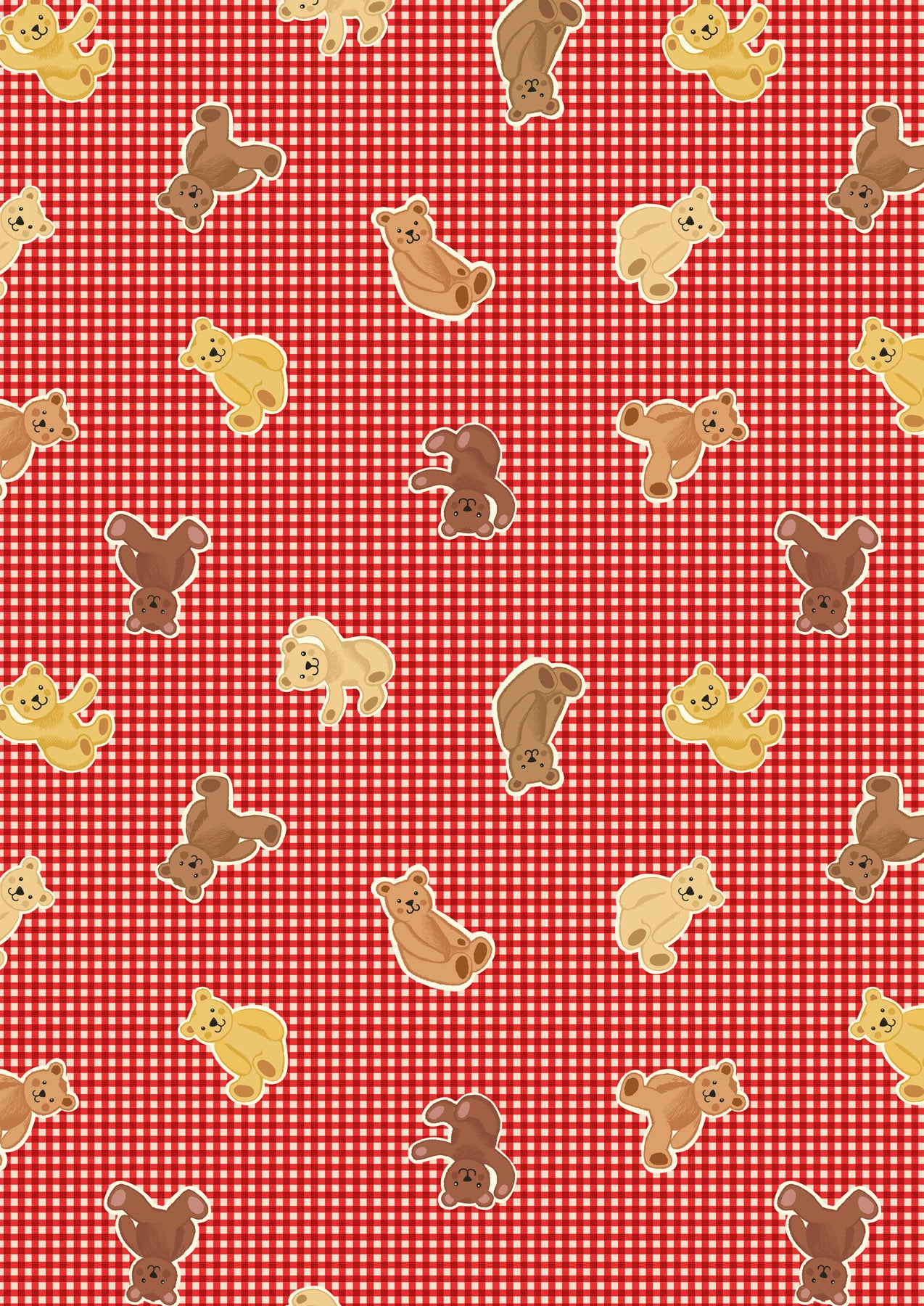 Teddy Bears Picnic - Teddy Bears on Apple Red