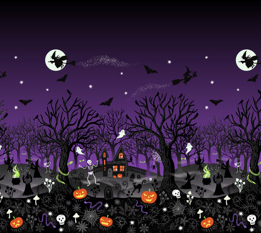 Witchy Woods - Double Edge Border Glow in the Dark