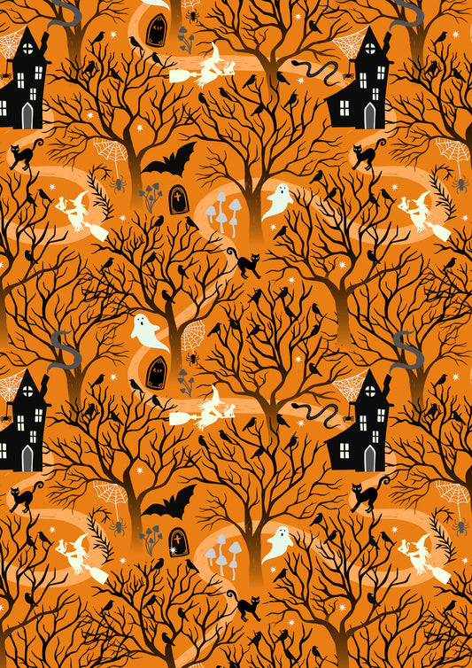 Witchy Woods -Halloween on Orange Glow in the Dark