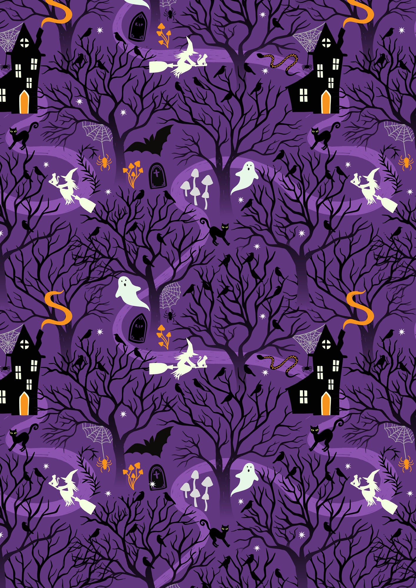 Witchy Woods -Halloween on Spooky Purple Glow in the Dark
