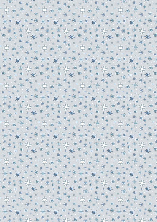 A Winter's Moon - Twinkling Stars on Light Silver with Pearl