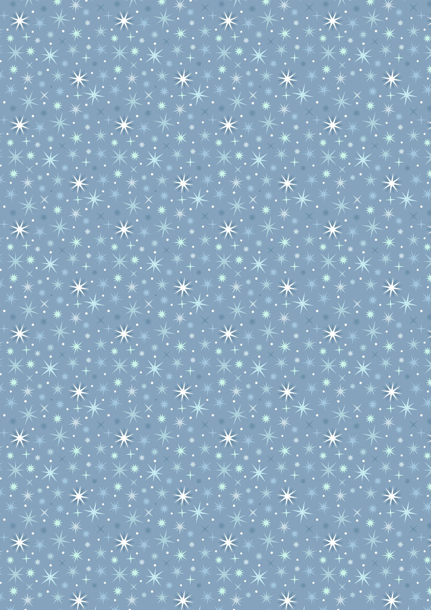 A Winter's Moon - Twinkling Stars on Mid Winter Blue with Pearl