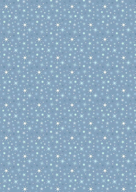 A Winter's Moon - Twinkling Stars on Mid Winter Blue with Pearl