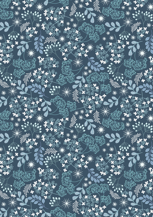A Winter's Moon - Frosted Foliage on Winter Skies Blue with Pearl