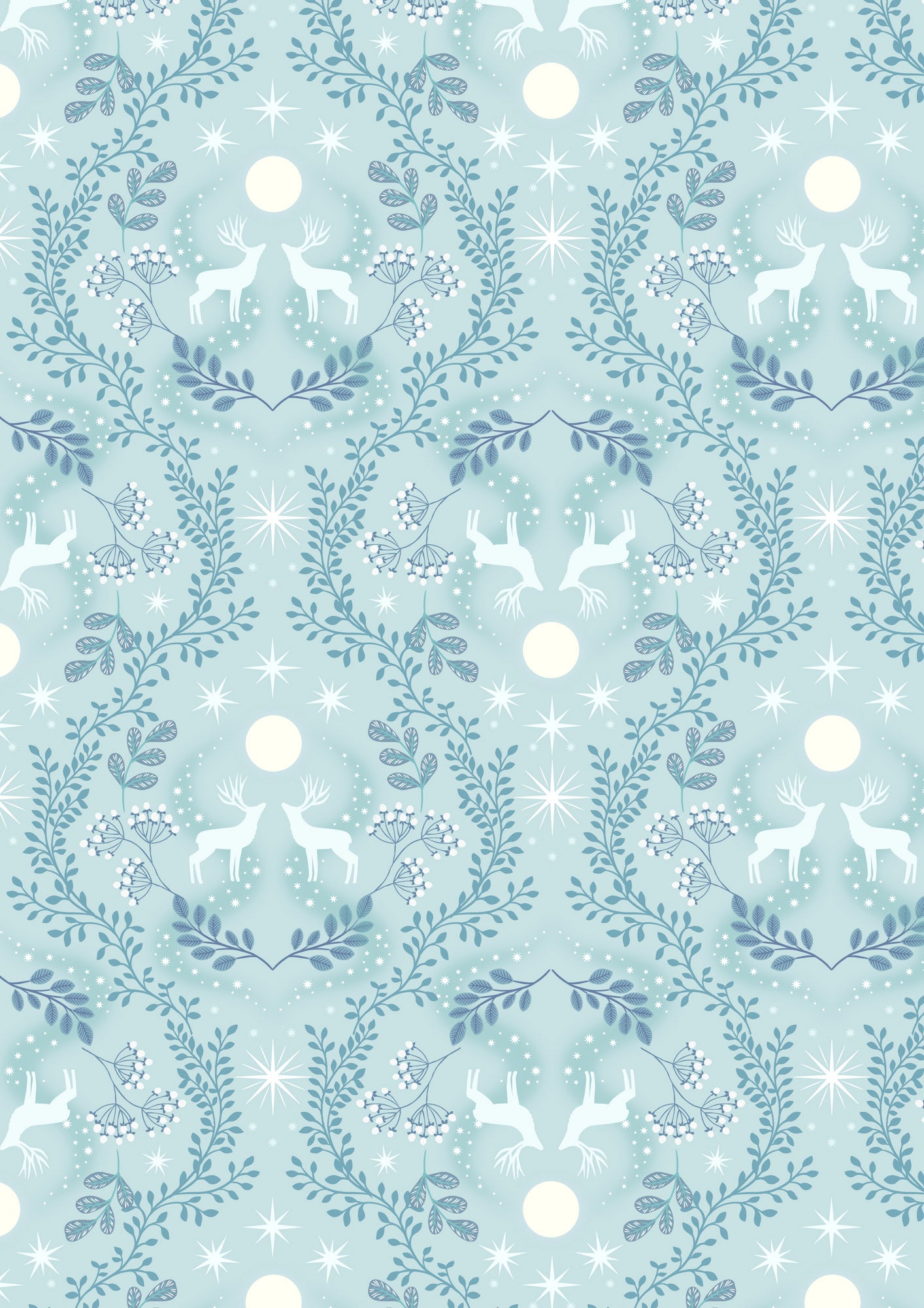 A Winter's Moon - Winters Moon Stag on Ice Blue with Pearl