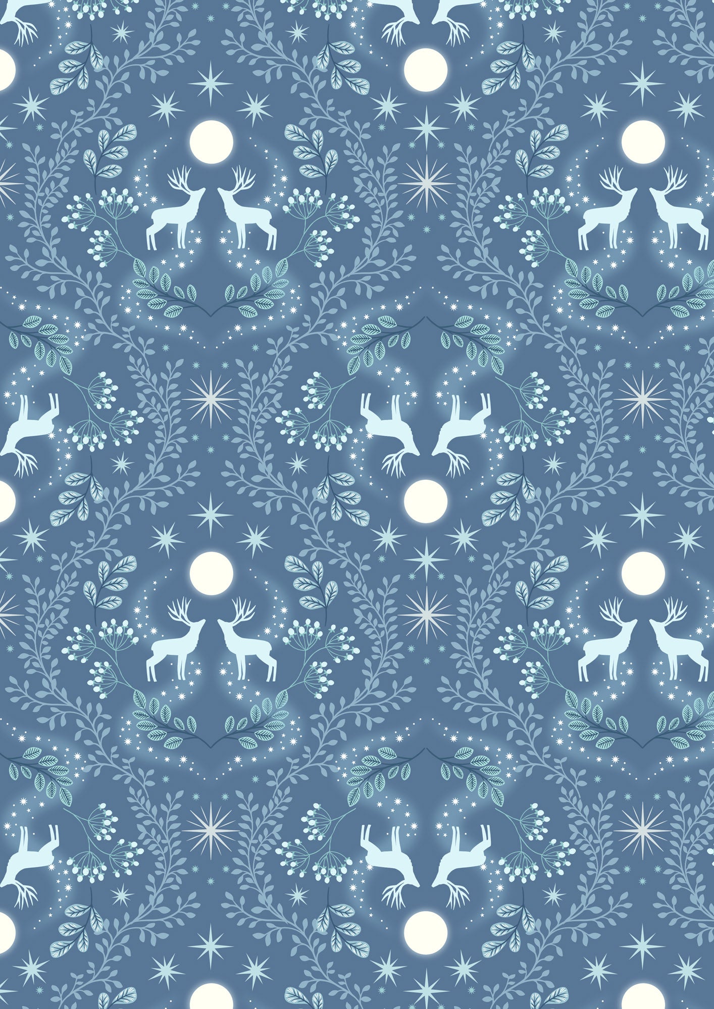 A Winter's Moon - Winters Moon Stag on mid Blue with Pearl