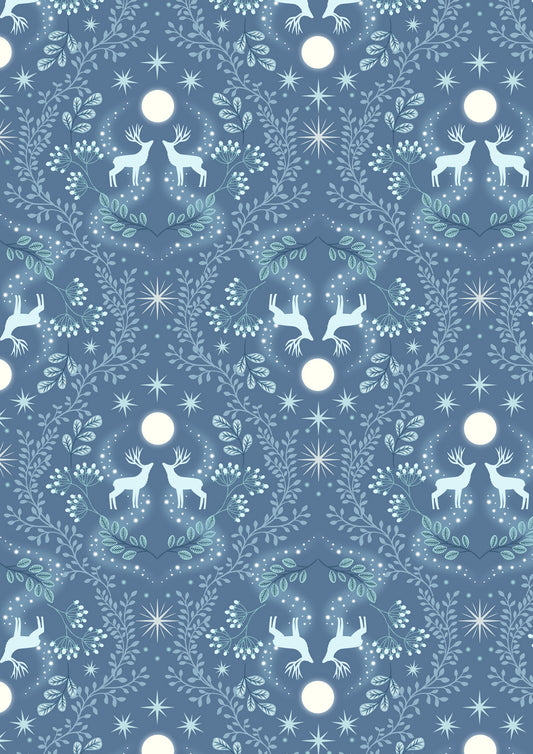 A Winter's Moon - Winters Moon Stag on mid Blue with Pearl