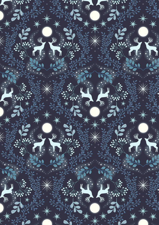 A Winter's Moon - Winters Moon Stag on Midnight Blue with Pearl