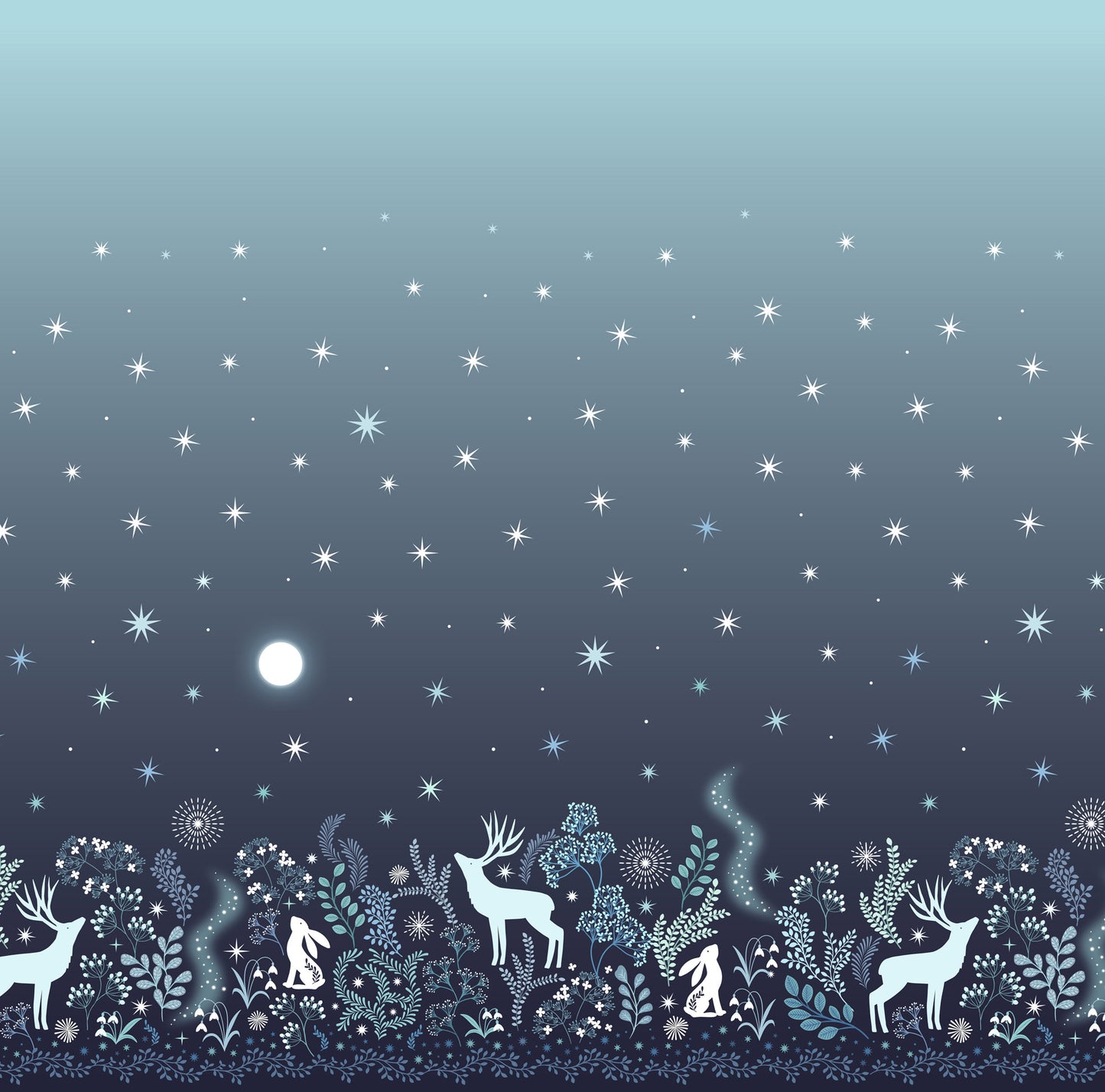 A Winter's Moon - A Winters Moon Double Edge Border Panel