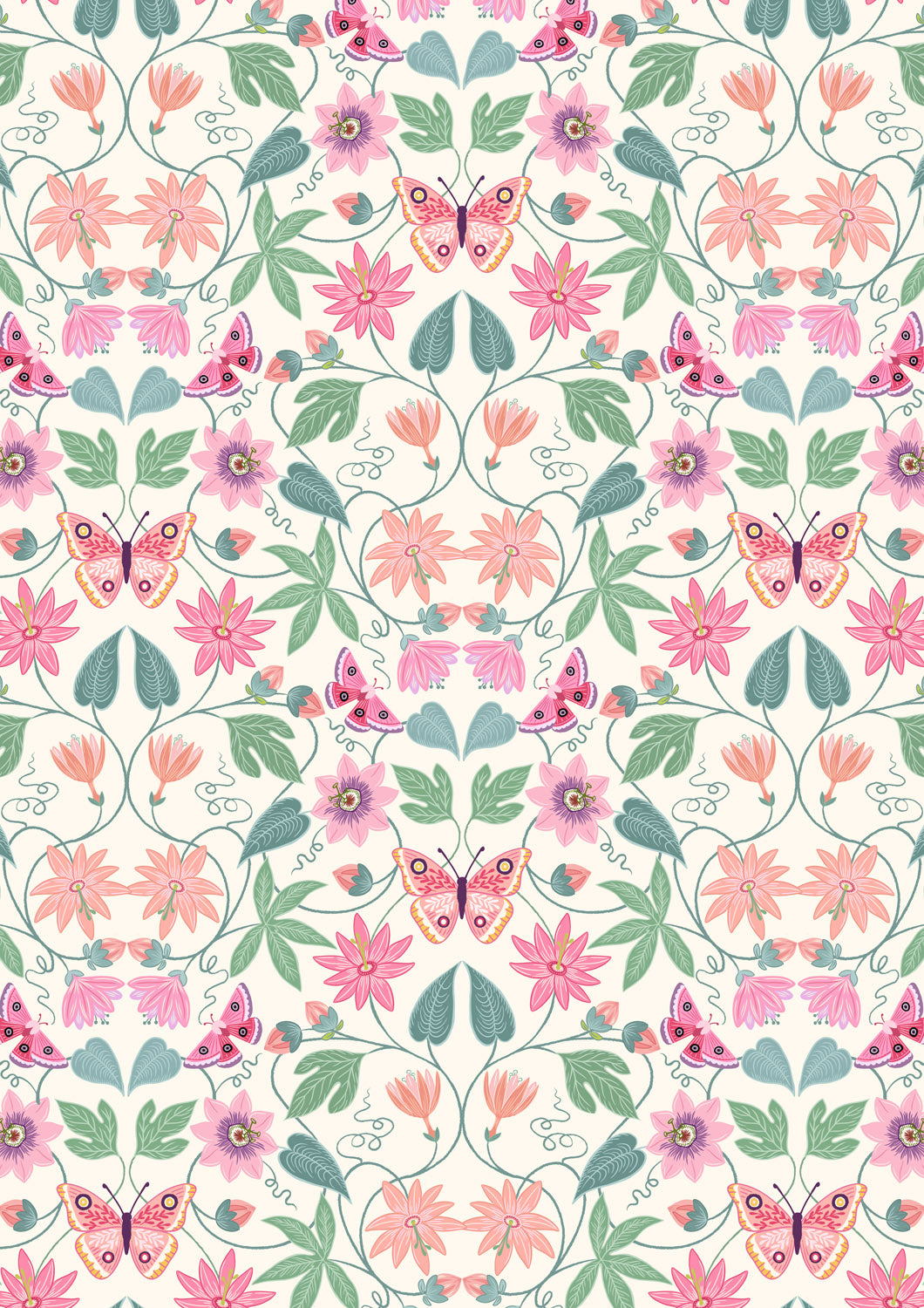 Botanical Oasis - Botanical Butterfly On Cream