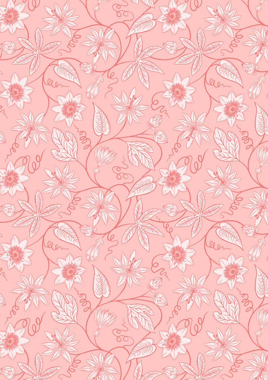Botanical Oasis - Passion Flower On Pink