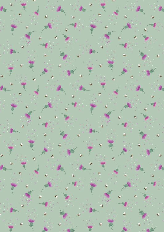 Bee thistle on Sage Green