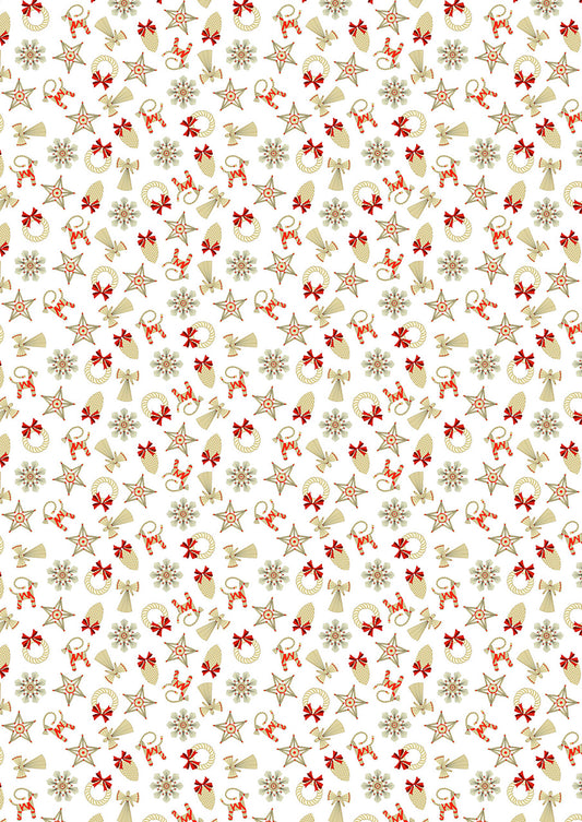 Norwegian Christmas - Straw Decorations Small on White