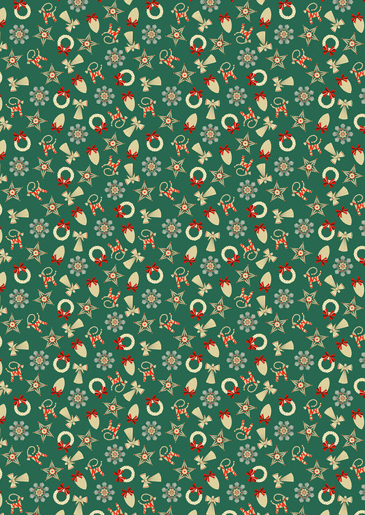 Norwegian Christmas - Straw Decorations Small on Green