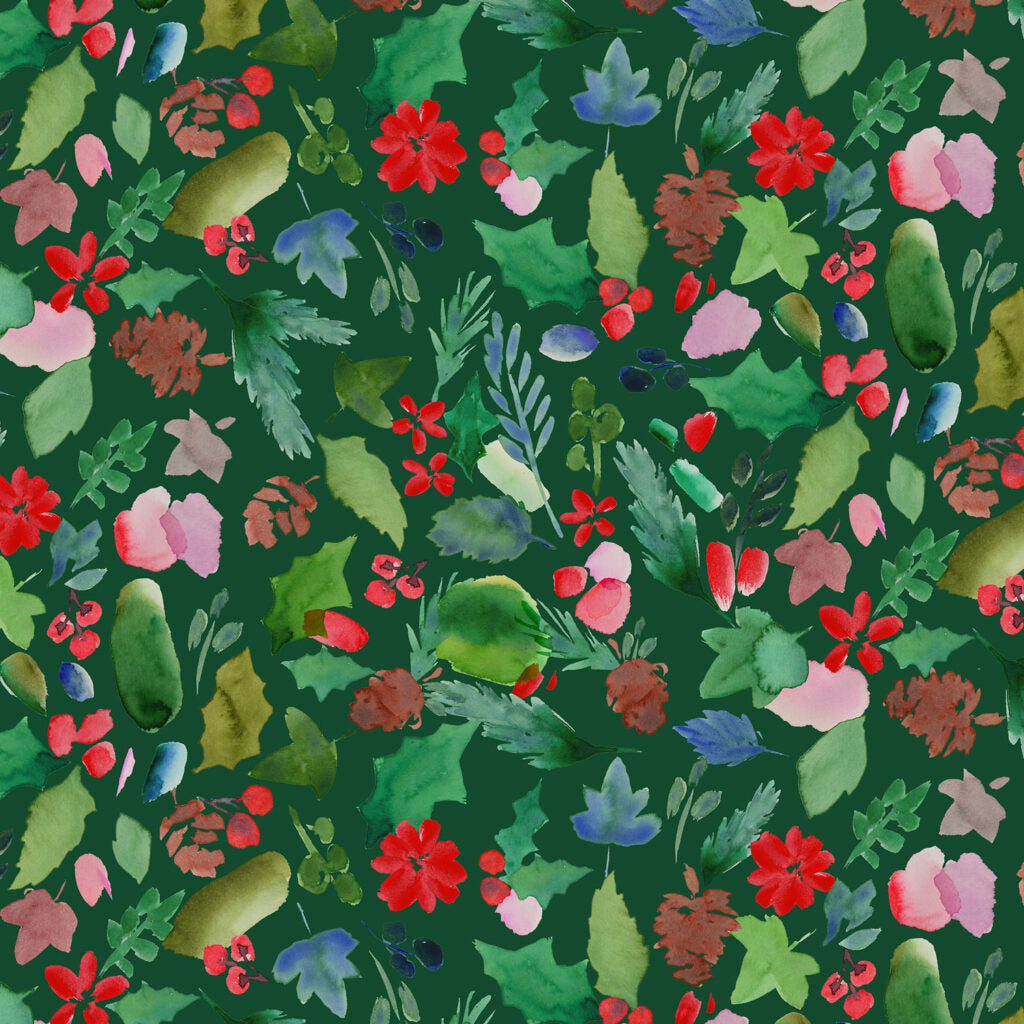 Merry Happy Christmas Festive Foliage - Forest