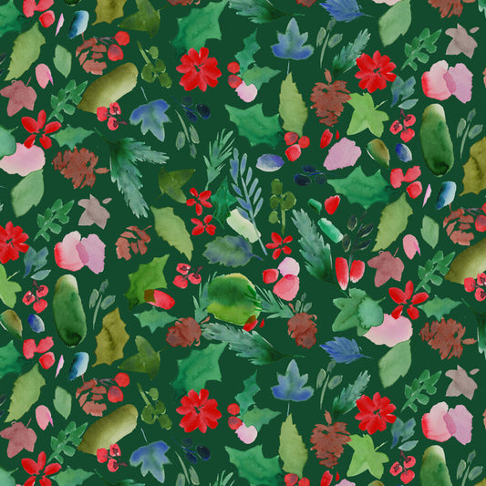 Merry Happy Christmas Festive Foliage - Forest