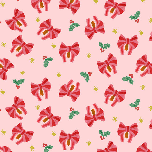 Merry Happy Christmas - Bows & Bells Candy Cane