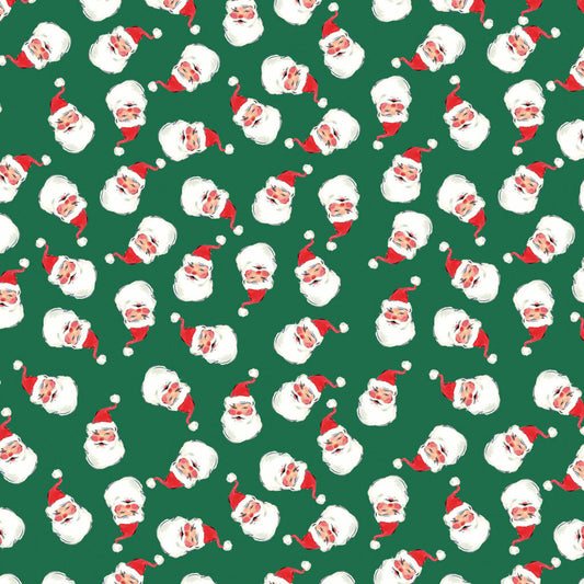 Merry Happy Christmas - Jolly Santa Festive Green