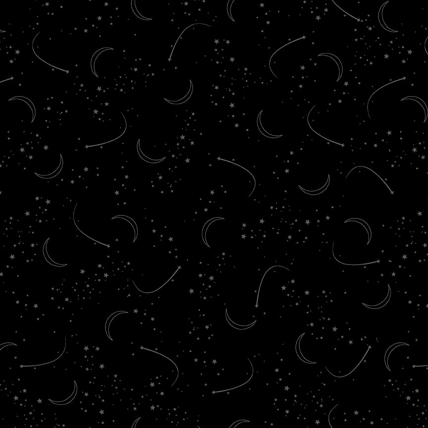Back in Black - Stars and Moon Henry Glass Fabrics by Goldi l. Studios 