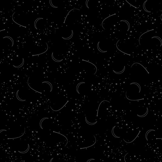 Back in Black - Stars and Moon Henry Glass Fabrics by Goldi l. Studios 
