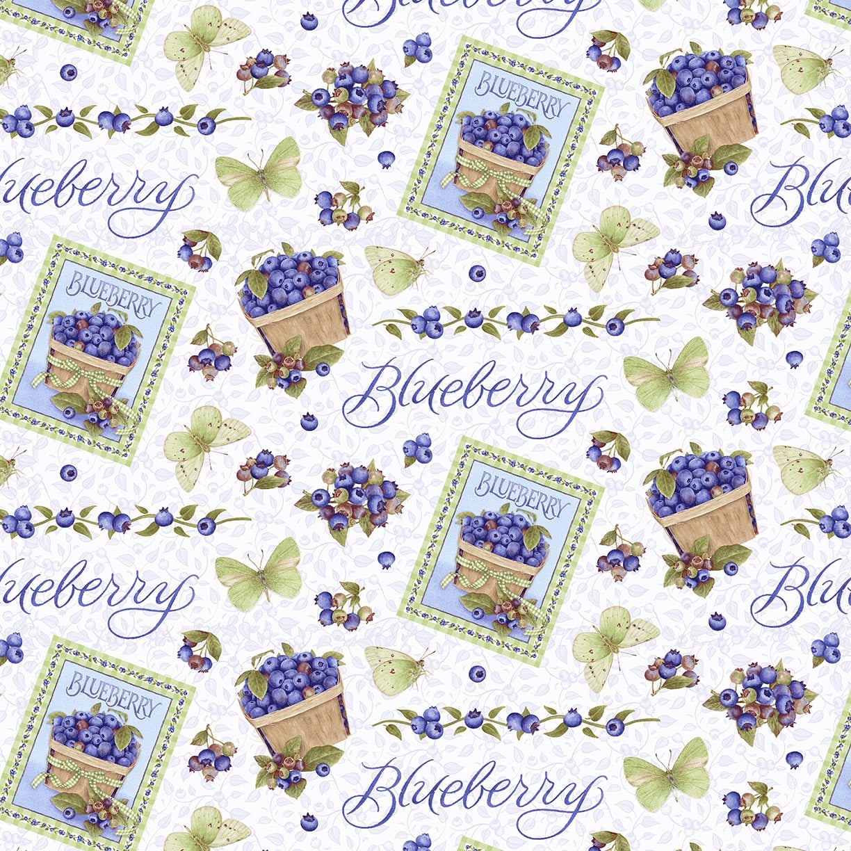 Berrylicious - Allover Blueberries by Jane Shasky with Henry Glass Fabrics 