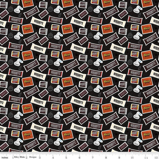 Hershey Fabric, Chocolate Lovers, 100% Cotton, Hershey Kisses, Halloween Fabric, Riley Blake Fabrics, Reese's Peanut butter cups fabric, Quilting Fabrics, Yum Chocolates