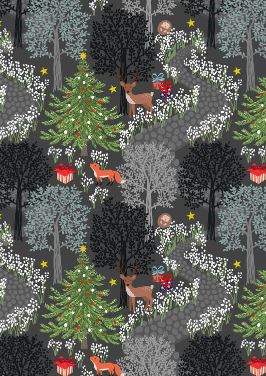 Christmas in Bluebell Wood - Night Time With Metallic
