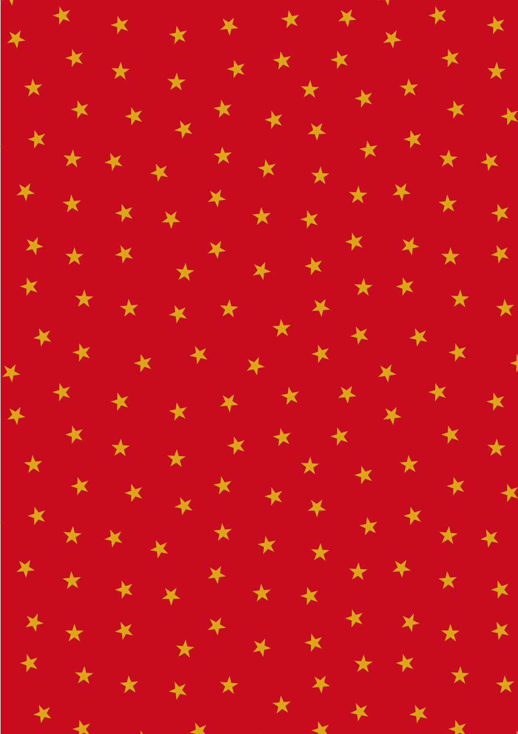 Christmas in Bluebell Wood - Gold Stars On Red With Metallic