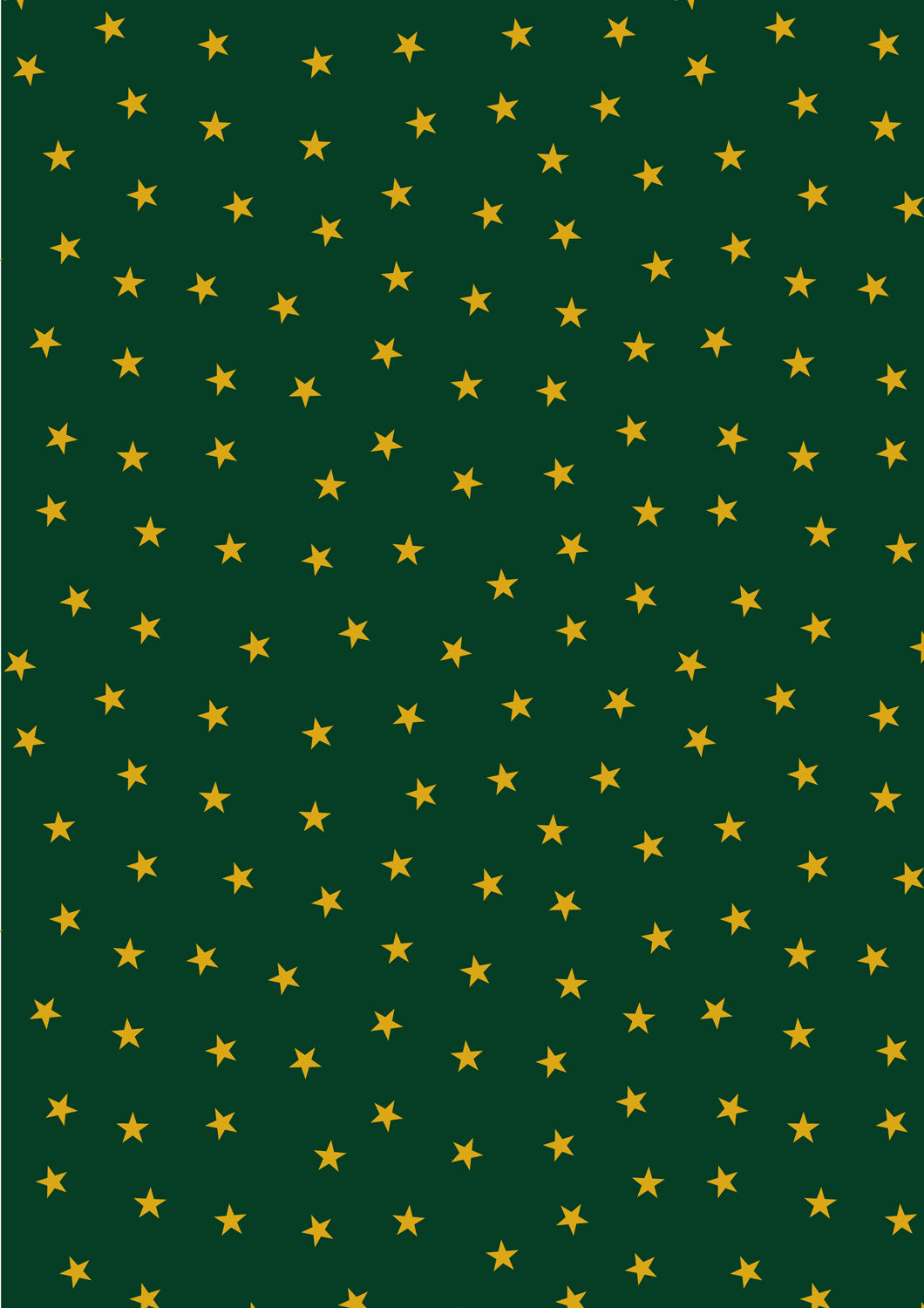 Christmas in Bluebell Wood - Gold Stars On Green With Metallic