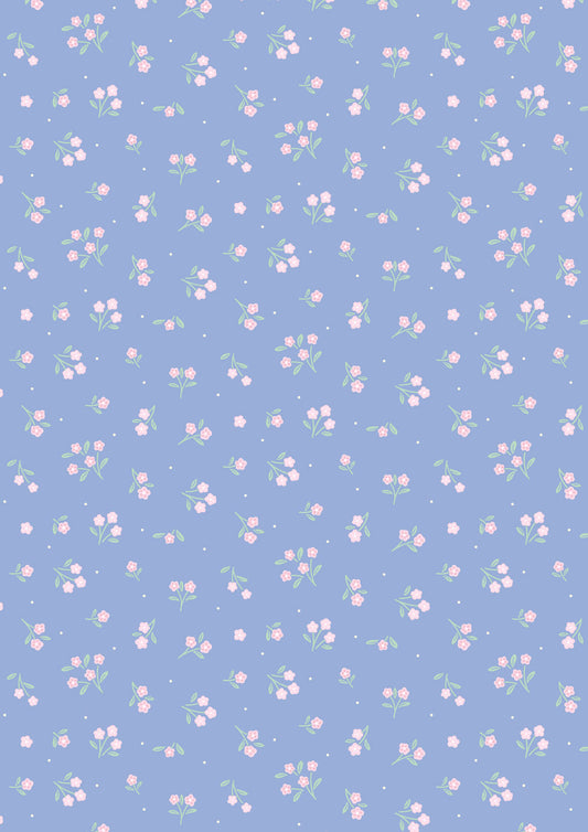 Ditsy Dance - Dusky Mid Blue