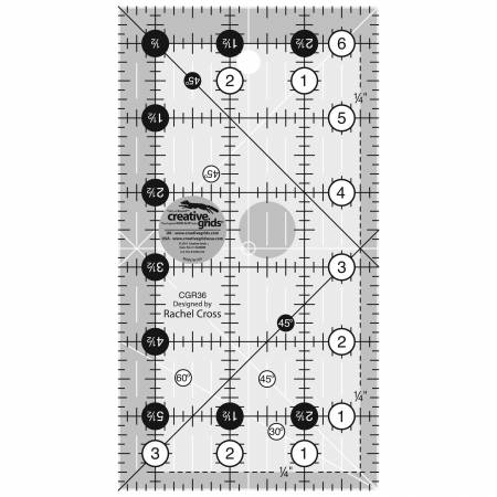 Printable Craft Ruler Grid Creative Grids Quilt Ruler 3 -1/2in x 6 1/2in – Boxer Craft House