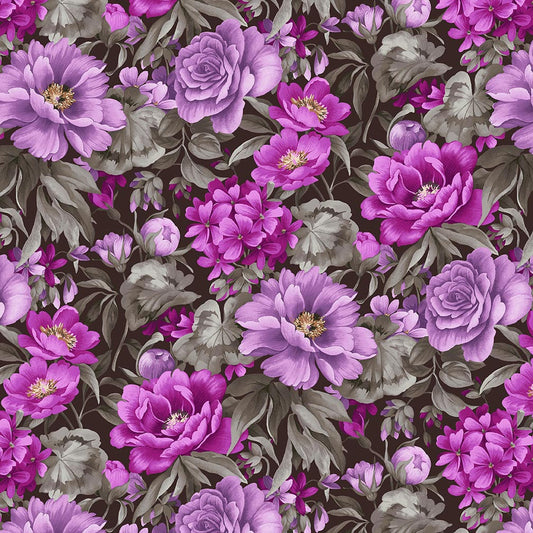 Dots and Holes - Large Flowers Chocolate Karen Montgomery 